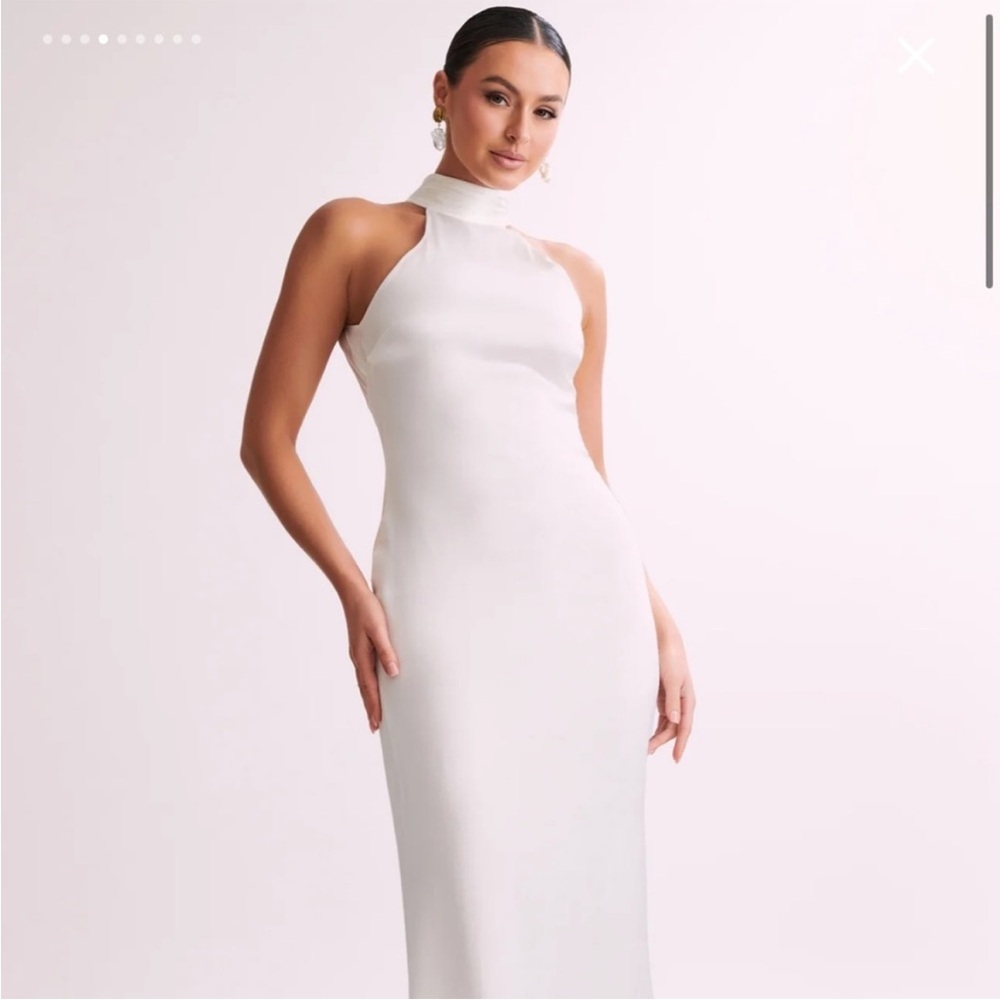 Claire Satin Drape Back Maxi Dress